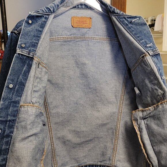Vintage 80's Levi's Denim Trucker Jacket Red Tab Size 40R Made in USA 70506-0216 - Picture 13 of 16